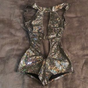 Metallic Bodysuit I heart Raves